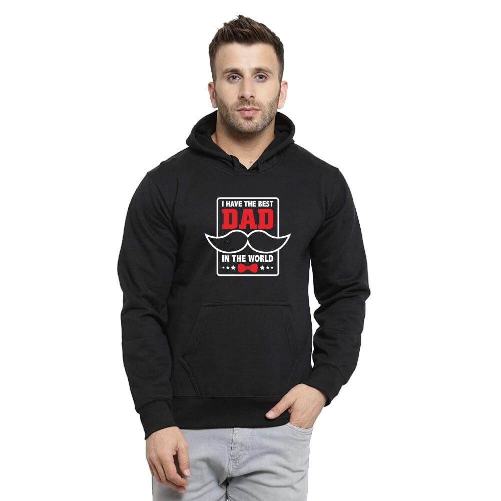 I Have The Best Dad in the World Unisex Black Hoodie Without Zip